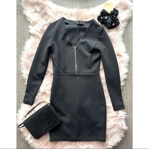 🖤Zip-front Bodycon Dress (s)